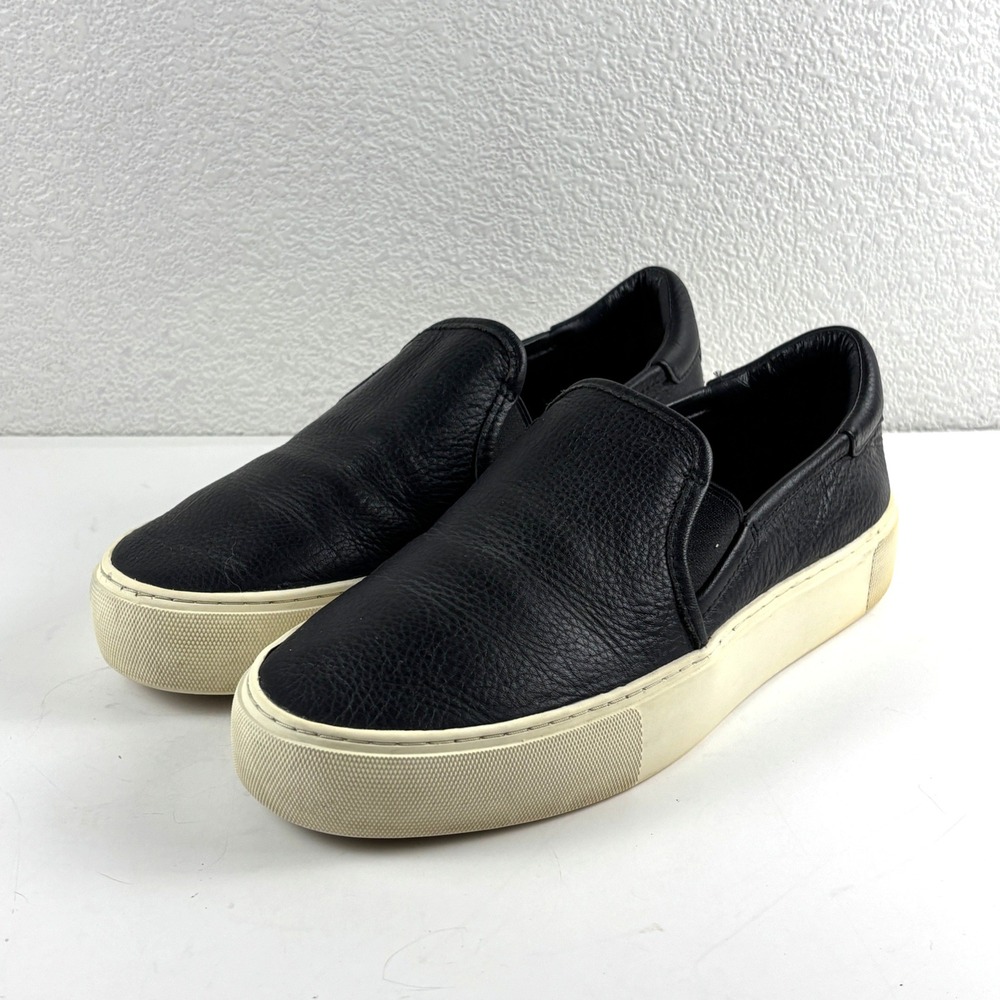 UGG Jass Slip-On Sneaker Womens 8.5 Black Leather Platform 1105712 Minimalism